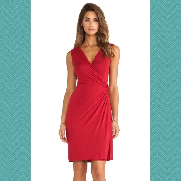Bailey 44 | Dresses | Bailey 44 Red Drop Kick Faux Wrap Knot Bodycon Dress  Feminine Holidays | Poshmark